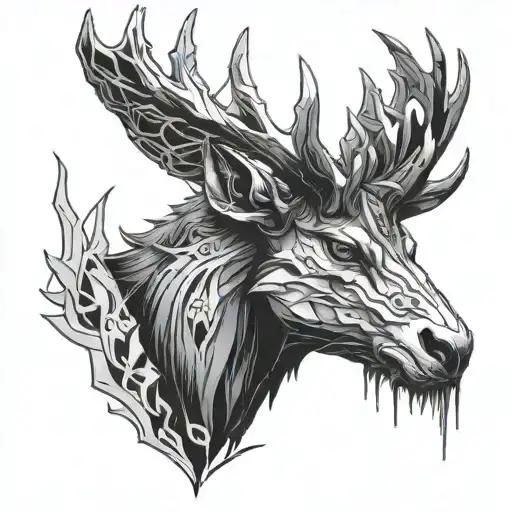 destiny 2 stag tattoo design idea