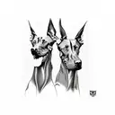 3 headed doberman  tattoo design idea