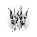 3 headed doberman  tattoo design idea