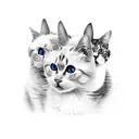 3 headed cats  tattoo design idea