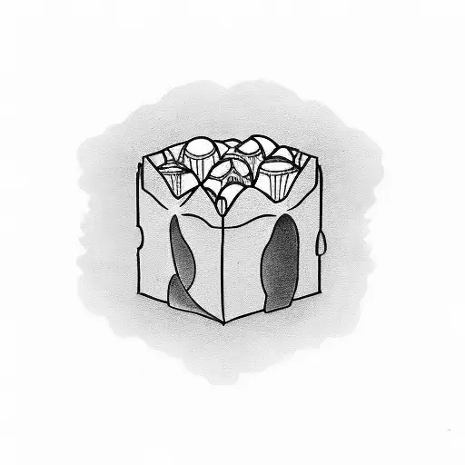 a tattoo of a chocolate box based on the sentence "life is like a box of chocolates, you never know what you gonna get" tattoo design idea