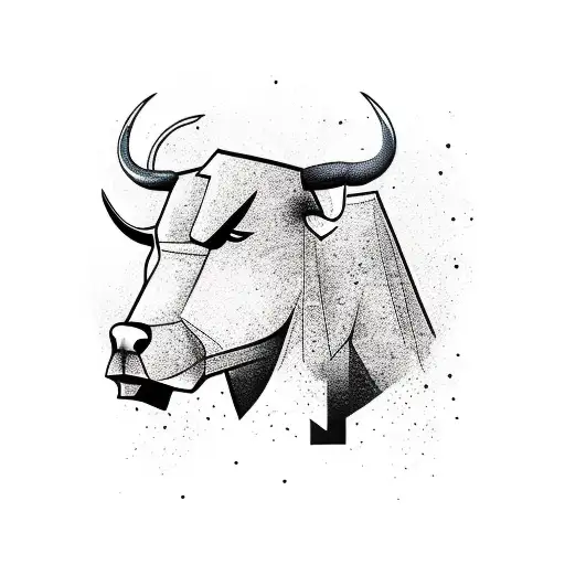 A new-school style tattoo of a bull leaping over the Chicago skyline tattoo design idea