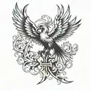Phoenix cross tattoo tattoo design idea