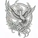 Phoenix cross tattoo tattoo design idea