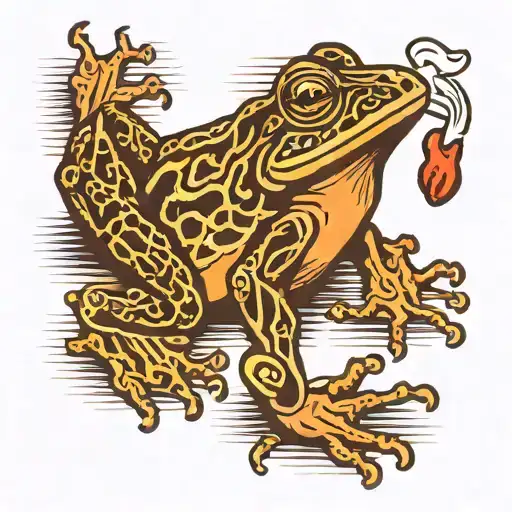 smoking frog tattoo design idea