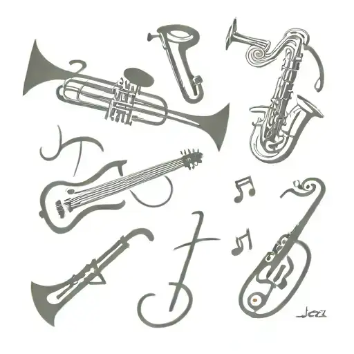 Jazz music tattoo design idea