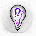 Light Bulb with  Glowing question mark in th middle tattoo design idea