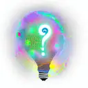 Light Bulb with  Glowing question mark in th middle tattoo design idea