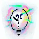 Light Bulb with  Glowing question mark in th middle tattoo design idea