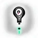 Light Bulb with  Glowing question mark in th middle tattoo design idea