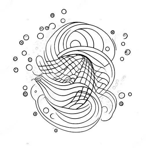 as ondas do mar se mesclando com uma mulher tattoo design idea