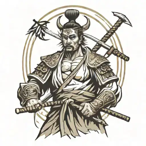 judo muay thai samurai warrior tattoo design idea