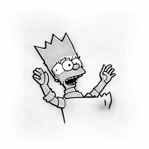 bart simpson in a frame tattoo design idea