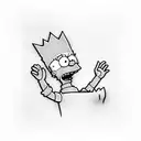 bart simpson in a frame tattoo design idea