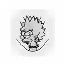 bart simpson in a frame tattoo design idea
