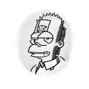 bart simpson in a frame tattoo design idea