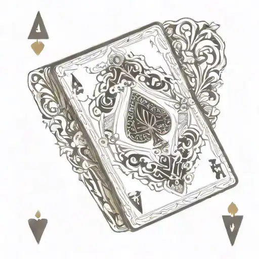 ace of diamonds playing card tattoo design idea