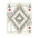 ace of diamonds playing card tattoo design idea