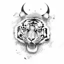 tiger, sword, eagle, rose, scale, justice tattoo design idea