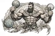 Atlas titan holding the world tattoo design idea