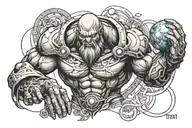 Atlas titan holding the world tattoo design idea