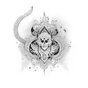 tattoo with names Soham and Asmita merged together tattoo design idea