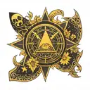 scorpio star sign stars moon pyramids sun moon tattoo design idea