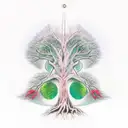 holy trinity and tree tattoo design idea