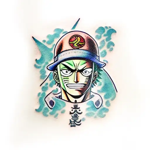 zoro one piece  tattoo design idea