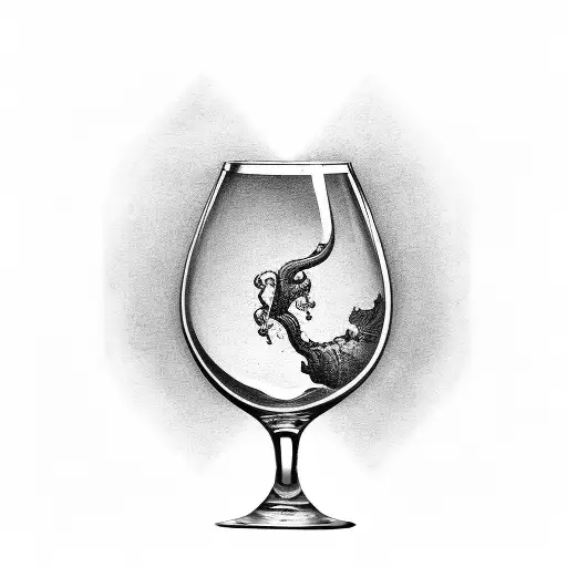 wine glass tattoo design idea