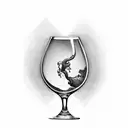 wine glass tattoo design idea