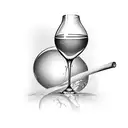 wine glass tattoo design idea