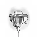 wine glass tattoo design idea