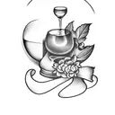 wine glass tattoo design idea