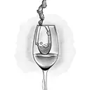 wine glass tattoo design idea