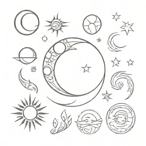 Moon sun tattoo design idea