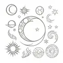 Moon sun tattoo design idea