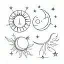 Moon sun tattoo design idea