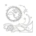 Moon sun tattoo design idea