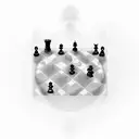 chess board with queen and king pawns surrounded  by multiple normal pawns tattoo design idea