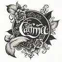 karma written tattoo design idea