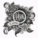 karma written tattoo design idea