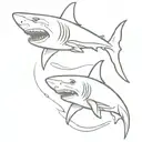 shark couple  tattoo design idea