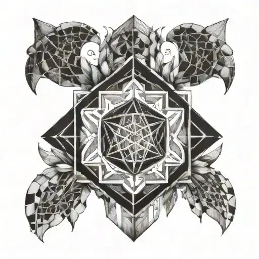 Incorporate spiritual symbolism and geometric patterns into a Metatron cube tattoo inspired by the client's love for Taurus tattoo design idea