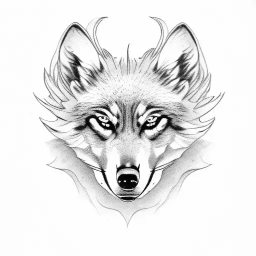 hound of hell wolves tattoo design idea