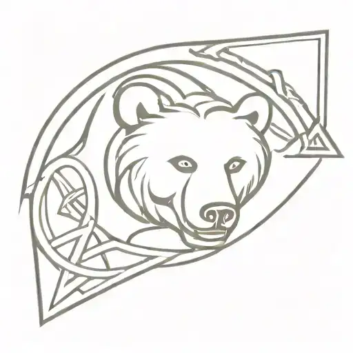bear head Celtic Trinity Knot Shield Design tattoo design idea