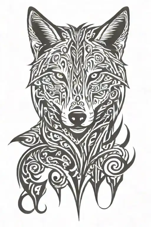 wolf and sigma male symbol tattoo design idea