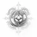 Yin and Yang in steampunk style tattoo design idea