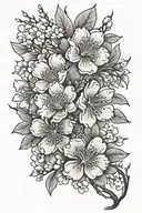 sakura flowers tattoo design idea