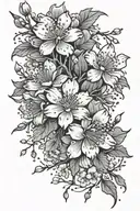 sakura flowers tattoo design idea